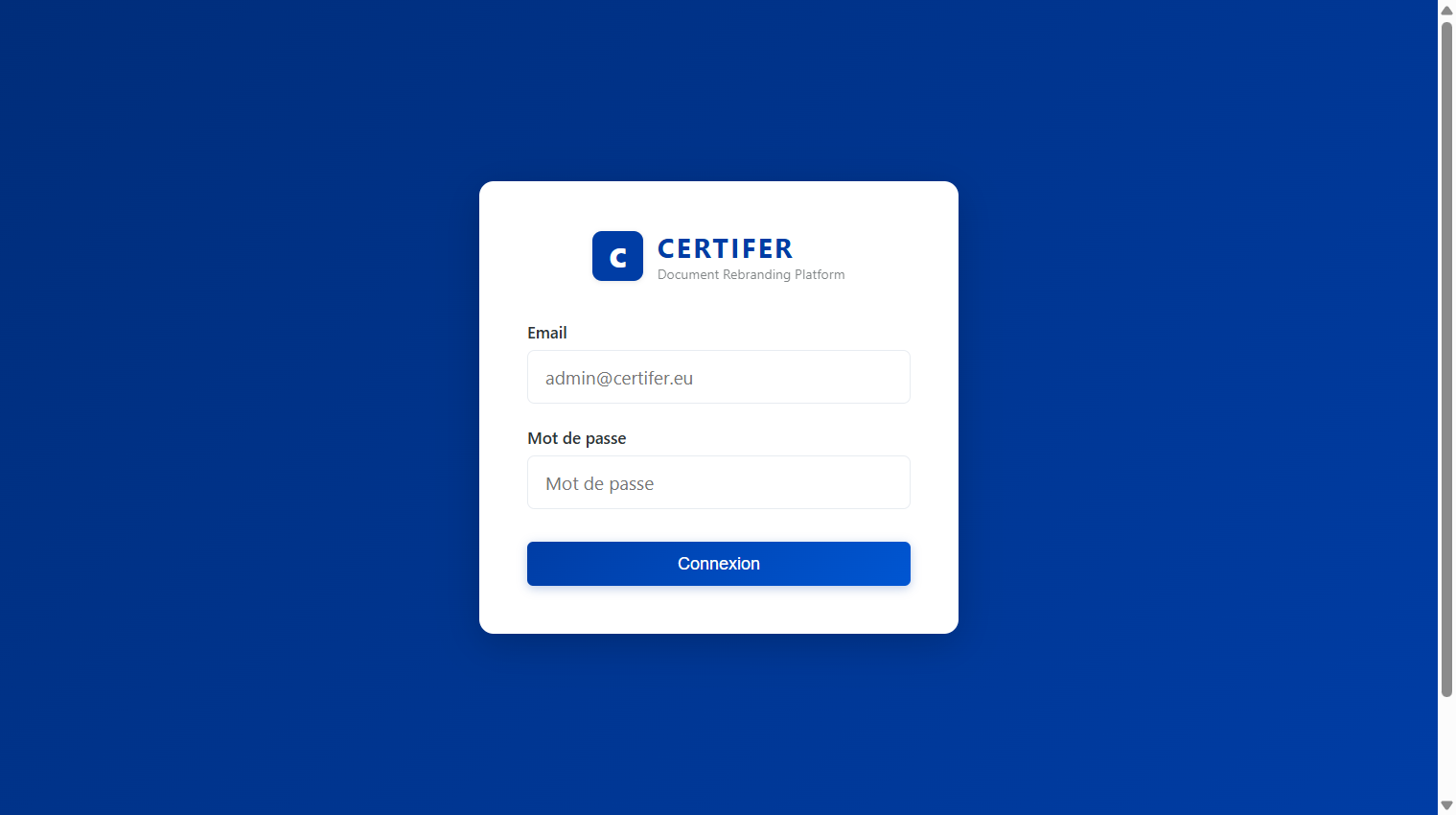 Page de connexion